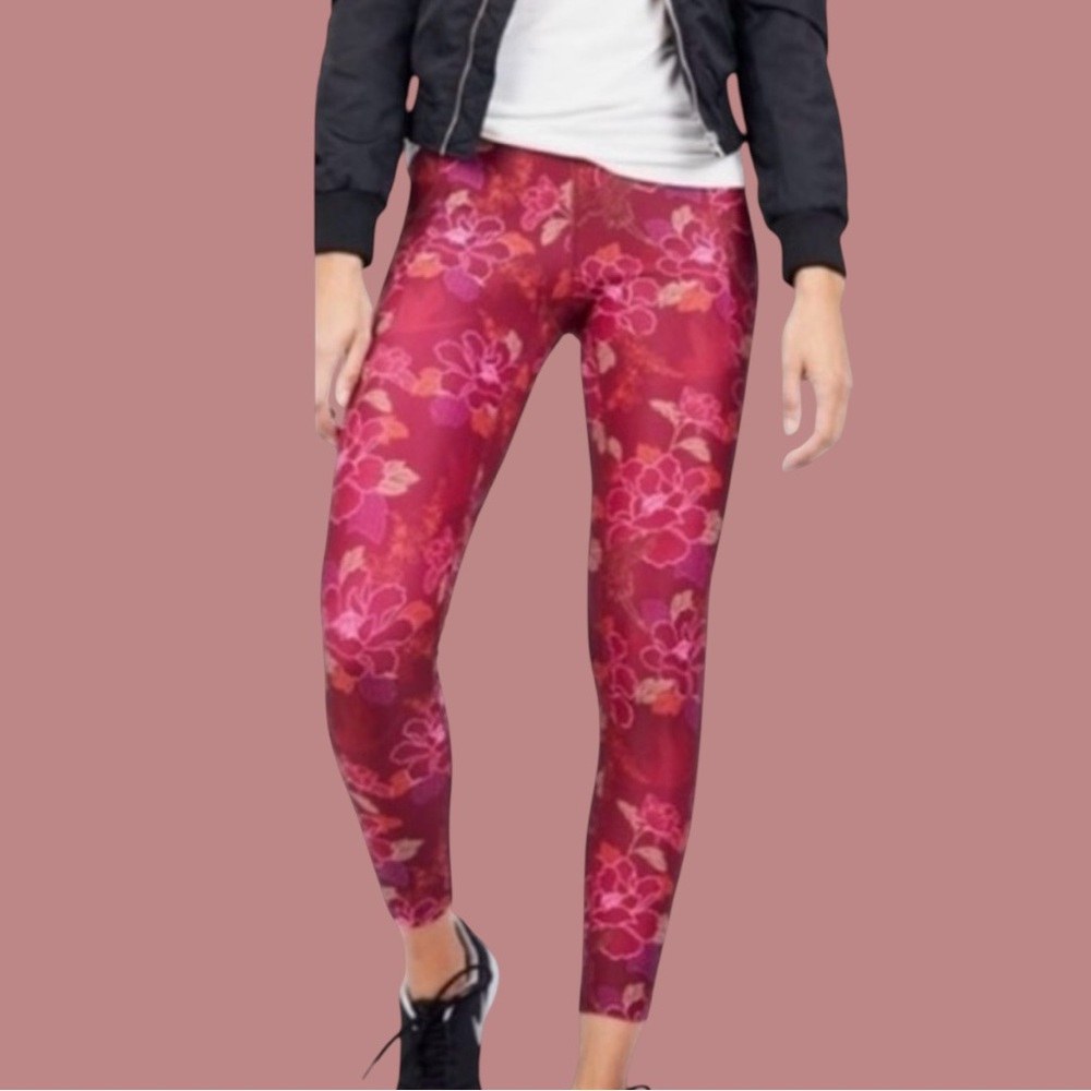 AXS Leggings High-Rise Floral Crane Print Leggings Women’s Size Small